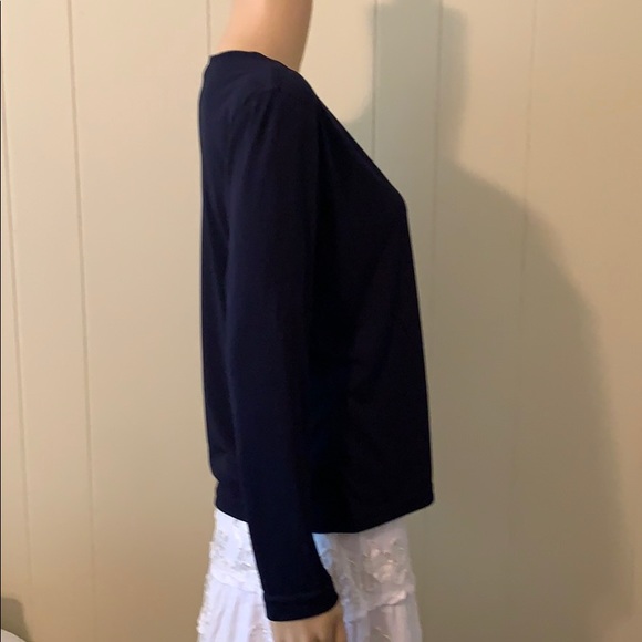 JKLA California Navy blue knit blouse - Picture 2 of 5